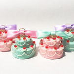cherry cake bag charm.(ブルークリーム)