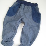 ねじねじロールアップパンツ　インディゴ染め110/120