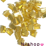 最安値!!10mm 50個セット☆ゴールド 金色 リボン止めワニ口  紐留め まとめて！