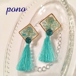 シェルレジン♡タッセルイヤリング♡ピアスあり💕