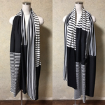 【SALE】ストール ボーダー 黒