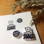 切り株くま&吹き出しのはんこ