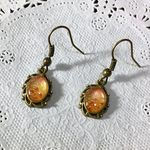 レジン オレンジつぶつぶ入りピアス(イヤリングも可)