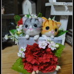＊母の日　２匹のねこちゃん　置物　＊