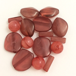レッド fake stone アクリルビーズミックス