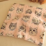 再販*8重ガーゼ大判ハンカチ*pastelpinkネコフェイスf*