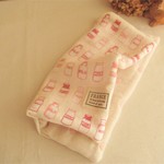 再販*8重ガーゼ大判ハンカチ*北欧pink系milkbottlef*