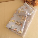 再販*8重ガーゼ大判ハンカチ*ランドリーネコ*pastelblue
