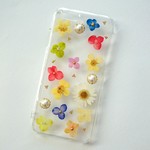 押し花のiPhoneケース - 紫陽花 mix  - S/S