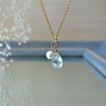 オーダー作品　アクアマリンと淡水パールのネックレス