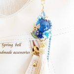 バックチャーム blue saphaire garden on the drop レジン