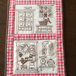 カントリー風刺繍のタペストリー(茶)
