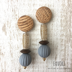 wood cabochon light blue／大ぶり