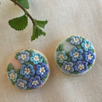 ご注文品 刺繍ブローチ3.0 ネモフィラ2点