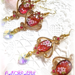 桜乱舞☆シックピアス（イヤリング可能）
