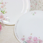 【SALE】２枚セット🌹ピンクのローズブーケ🌹２枚組プレート『ポーセラーツ』