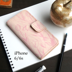 iPhone6/6s アイフォン レザー ケース 手帳型（フェミニン チューリップ） 革 ILL-1131