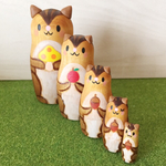 N様オーダー品＊シマリスマトリョーシカ５体セット♪森の小さな食いしん坊