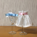 グラスドレス ミニ丈 ブルー✖️ピンク