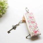 リバティ*リールキーケース【ランドセル/リュック･イヤフォン収納にも】Feliciteアンティークピンク