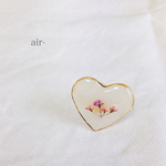 小花のハートピンキーリング