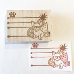 [再販]ワンコの消しゴムはんこ★住所枠 フレブル フルーツ