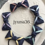 デニム調差し色ヘアゴム【2個以上で送料無料】