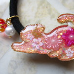 ◇1583　🌸子猫とお花のヘアゴム🐈🌸
