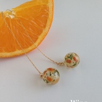 まぁるい オレンジ   ピアス/イヤリング/樹脂ノンホール