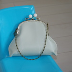 sale　試作品　革　レトロながま口小物入れ　