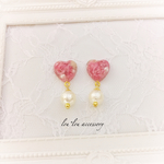 桜ハートのパールピアス