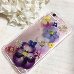【受注制作】お花いっぱいスミレのiPhone6splus/7plusケース⑱ 