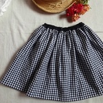 涼しげ　ブラックチェックの夏スカート☆90-120