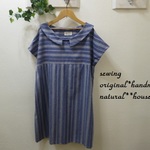 natural**(F)花刺繍フレンチチュニック