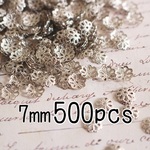 7mm500個！ニッケルカラービーズキャップ
