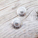 コンチョボタン ＃CON6262 1穴 21mm C/#ZN ニッケルシルバー ***5個セット*** 