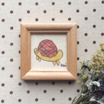 お部屋に癒しのアート Ｋｅｉちゃんお絵描きファブリックミニアート『かめくん』