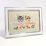 luna1227様オーダー品☆ねこの手刺繍のポートレート