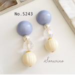 No.S243 おしゃれブルー♥︎カボション ピアス