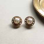 French shiny pearl  {クリップ式イヤリング}
