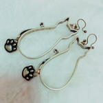 猫シルエット＊ノンホールピアス