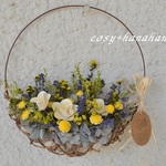 ラベンダーの花かごwreath＊イエロー