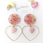 G ＊ statice bouquet × heart hoop ＊ ピアス/イヤリング