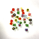 【4mm 50個】ベネチアン風 ガラスビーズ  キューブ 