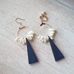 シェル×ウッド☆フープピアス・イヤリング