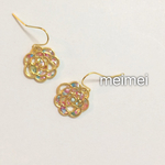 【再販】ステンドグラス風ローズピアス*イヤリング*ノンホールピアス*