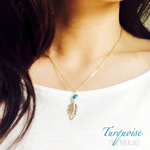 リーフとターコイズのネックレス