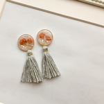 ドライフラワー×タッセルピアス/イヤリング(og)