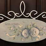 【受注制作】バラのWelcomeアイアンプレート
