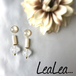 オフWhite✕clear♡バックキャッチピアス♡